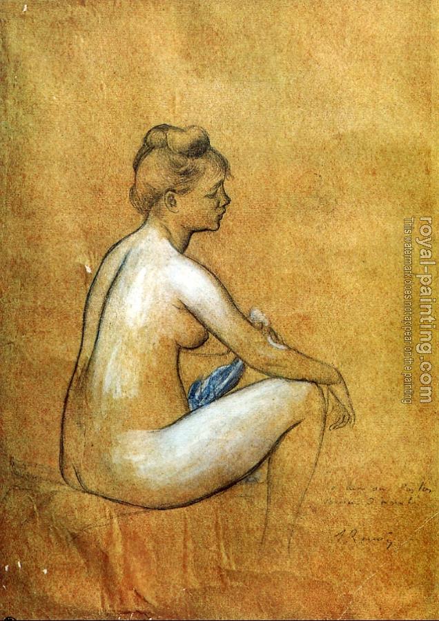 Pierre Auguste Renoir : Seated Woman Bathing